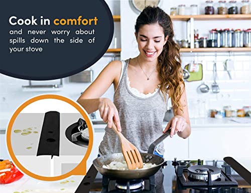 ZIBUYU Silicone Stove Gap Covers, 21'' Heat Resistant Silicone Stove Counter Guard Cabinet Gap Filler Seal the gap between Oven Kitchen Cabinet and Stove Countertop, White ZIBUYU Silicone Stove Gap Covers, 21'' Heat Resistant Silicone Stove Counter Guard Cabinet Gap Filler Seal the gap between Oven Kitchen Cabinet and Stove Countertop, White